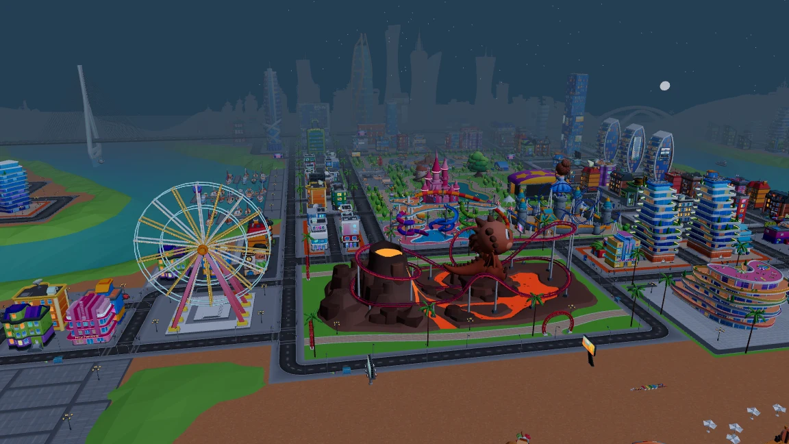บรรยากาศพื้นที่สวนสนุกจากภาพแผนที่ของเกม